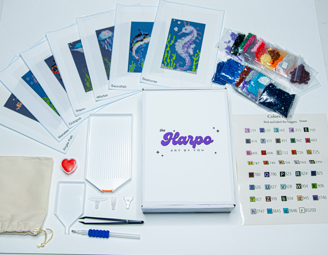 Image of our kit laid out on table with all pieces